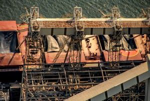 Aerial Photography, Ship loading grain 